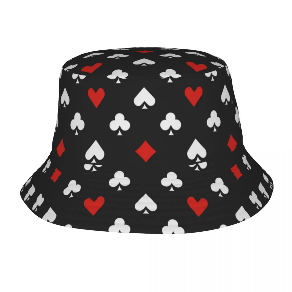 

Card Suits Poker Bucket Hat Bob Fisherman Cap Outdoor Travel Sun Visor Fashion Panama