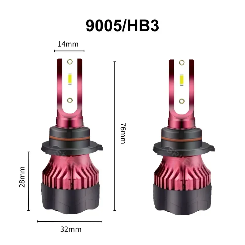 2PCS Plug And Play LED Headlight High Beam Light Bulbs 9V-36V  200W For Hyundai Tucson TL TLE 2019 2020 2021 2022 2023