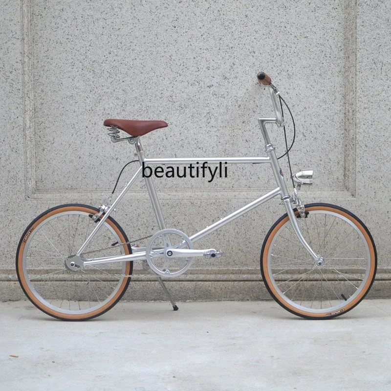 

20-Inch Silver Retro Bicycle Motocross Men's and Women's Lightweight Bicycle Scooter City Commuter Bicycle