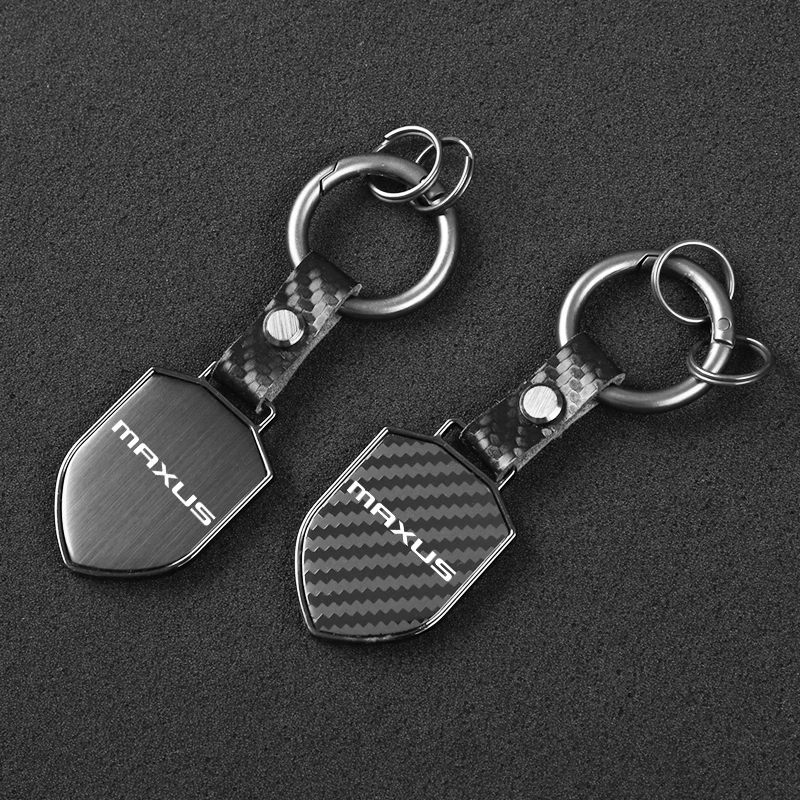 

New carbon fiber gloss black Shield Car KeyChain Fashion Business Gift For Maxus T60 T70 T90 G10 G20 G50 G90 car Accessories
