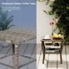 3 Pieces Outdoor Rocking Chairs Wicker Bistro Set, Outdoor Furniture Set with Porch Chairs and Coffee Table , Beige 6
