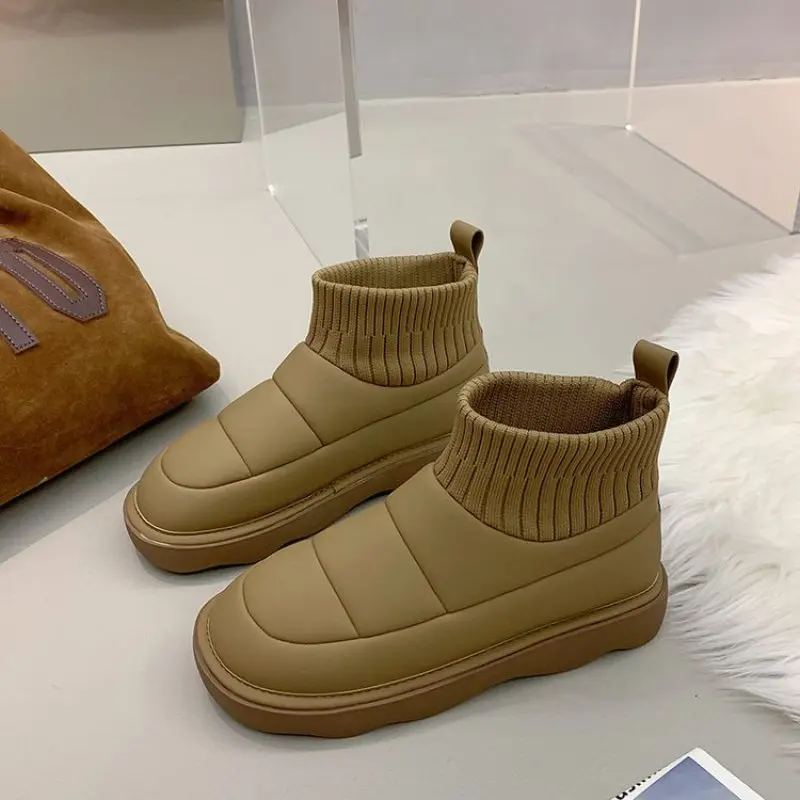 Shoes Boots Socks Heels Round Toe Boots Women Stockings Ladies Autumn High Heel Lolita Over-the-Knee Rubber Cotton Fabric