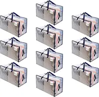 10 Pack Moving and Storage Bags, Heavy Duty, Alternative to Moving Boxes, Large Packing Totes Supplies for College Dorm Room wit 1