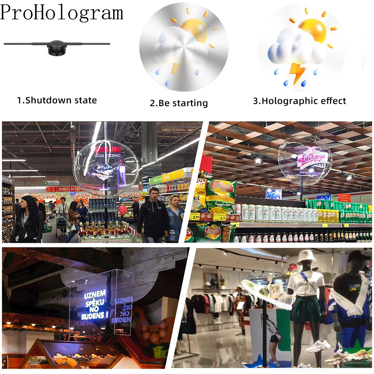 3D Hologram Projector Fan WIFI PD42-45 Led Sign Remote Control Advertising Projector Holographic Lamp Support Images Video