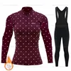 2025 Women Winter Thermal Fleece Cycling Jersey Set Bib Pants Long Sleeve Ropa Ciclismo Bicycle Clothing MTB Bike Jersey Uniform 2