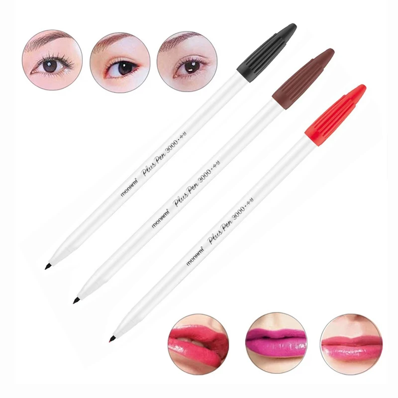 10pcs Microblading Marker Pen Waterproof Skin Marker Pen Eyebrow Permanent Makeup Position Mapping Mark Tools Tattoo Supplies 10pcs ds 07b v original dip switch coded 7 position 7p foot distance 2 54mm gold plated foot