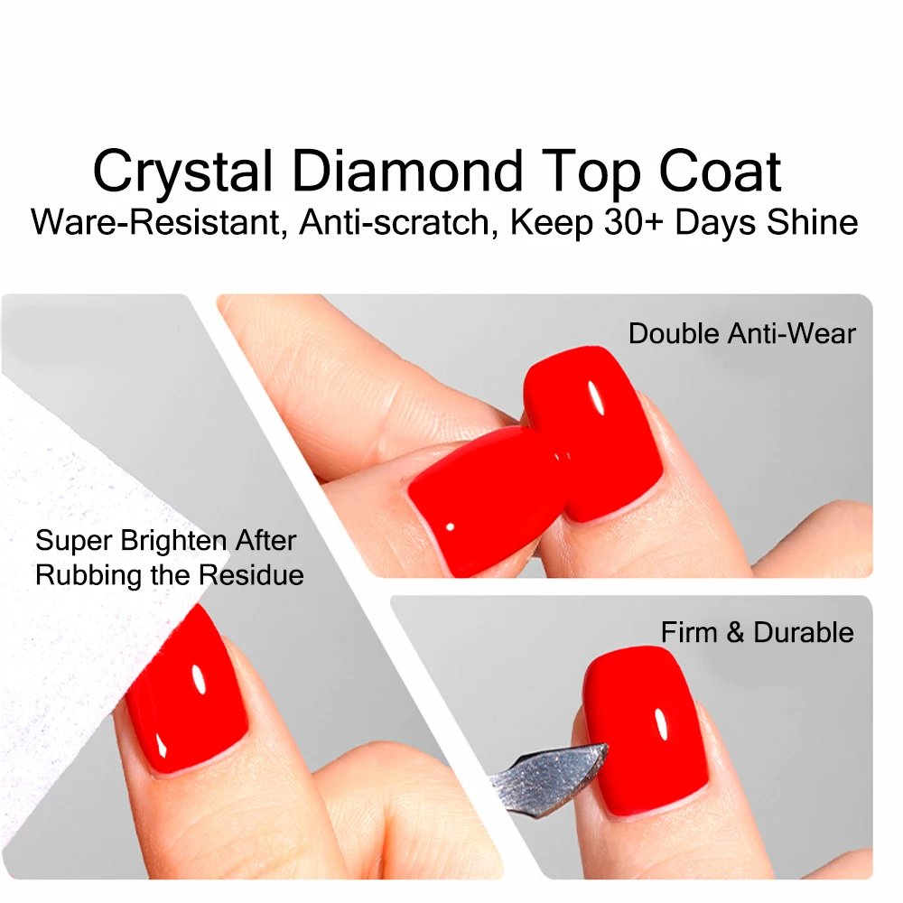1 PCS KODIES GEL Super Shine Top Coat Gel Nail Polish Diamond Glossy Tempered Top Gel Finish Manicure Nail Art Gellak Varnish 5