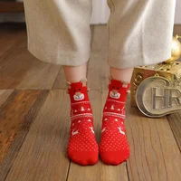 3 Pairs/Set Women Christmas Socks Cute Santa Claus Autumn Winter Elk Female Mid-Calf Socks Festival Kawaii Merry Christmas Sock 2