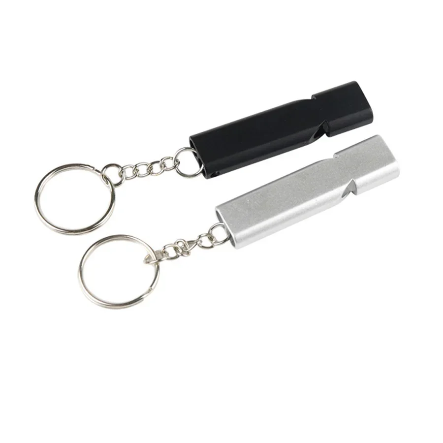 2/4Pcs Survival Whistle Soccer Outdoors High Decibel Portable Flat Aluminum Alloy Dual Frequency Wilderness Emergency Tools