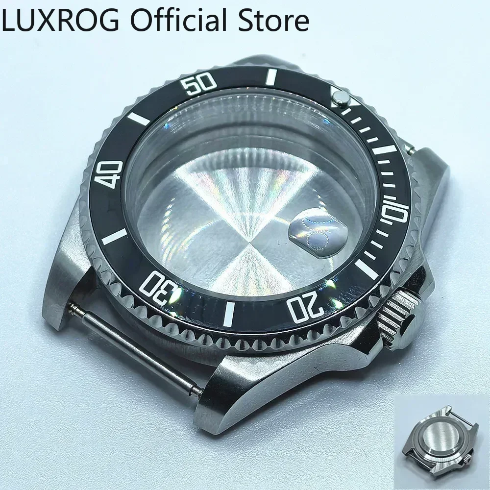 Stainless Steel 40MM Black Blue Ceramic Insert Watch Case