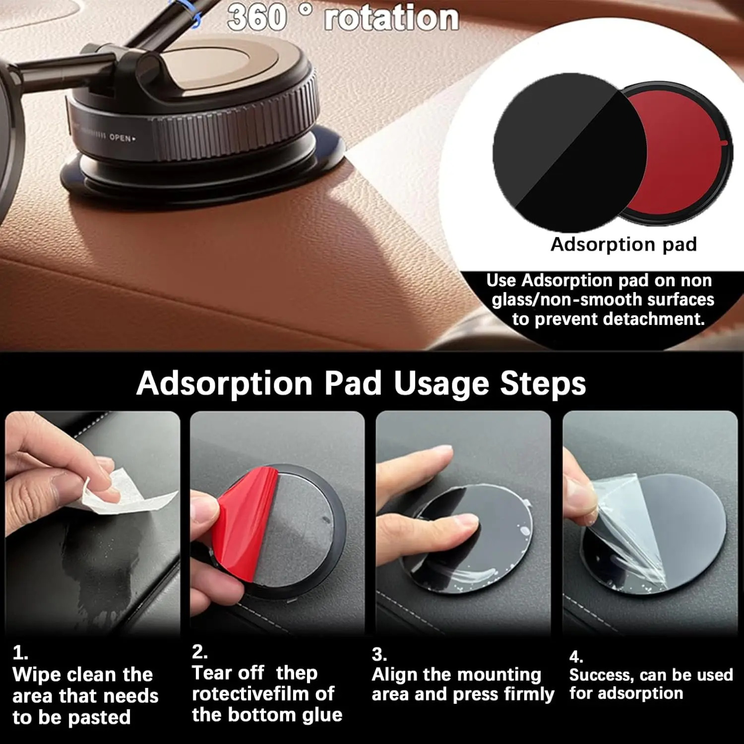 Wireless Charger Vacuum Magnetic Phone Stand for Magsafe iPhone 16 15 14 13 12 Pro Max 360° Adjustable Suction Cup Car Dashboard