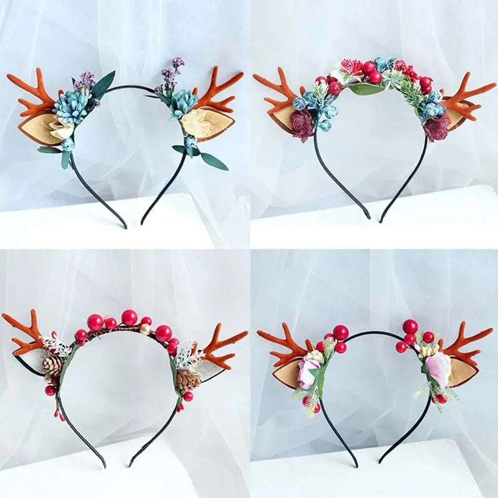Cute Costume Branch Flower For Female Make Up Women Hair Band Antlers Headband Korean Style Head Hoop Hair Accessories