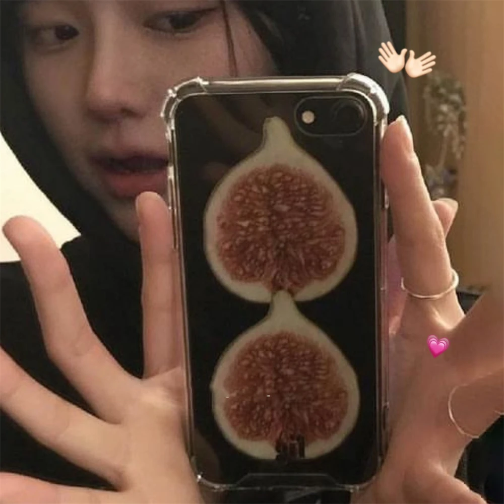 Korean Cute Cartoon Fig Transparent Phone Case For iPhone 16
