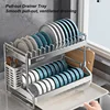 New Dish Drainer Kitchen Storage Organization Stainless Steels Drainer Kitchen Dishes Kitchenware Tableware Drainer Board Rack 5