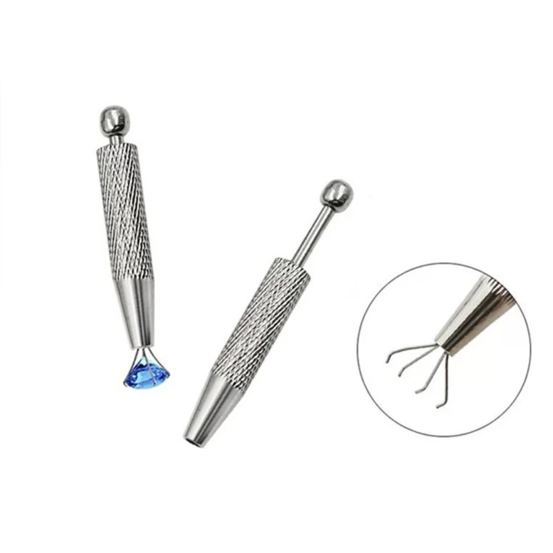 Push in Type Quads Prong Professional Bead Holder Grab Ball Catchers Surgical Steel Body Piercings Tools Jewelry