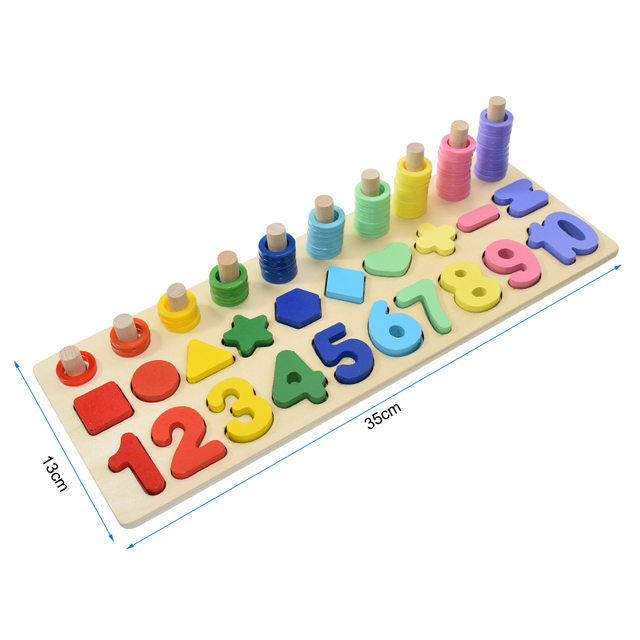 Educational Wooden Toys Children Busy Board Math Fishing Children's Wooden Preschool Montessori Toy Counting Geometry