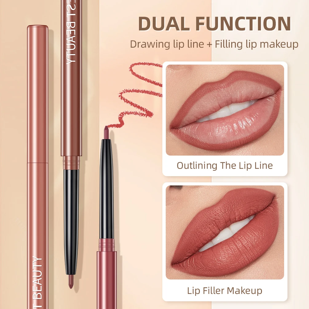 QIBEST 12 Colors Lipliner Pencil Sets Waterproof Sexy Red Matte Contour Tint Lipstick Lasting Non-stick Cup Lips Makeup Kits 2