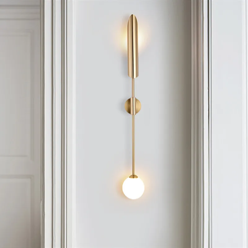 

Creative Simple Wall Lamps Golden Inclined Tube Porch Wall Lamp Living Room Dining Bedroom Decor Wall Light Luxury Light Fixture