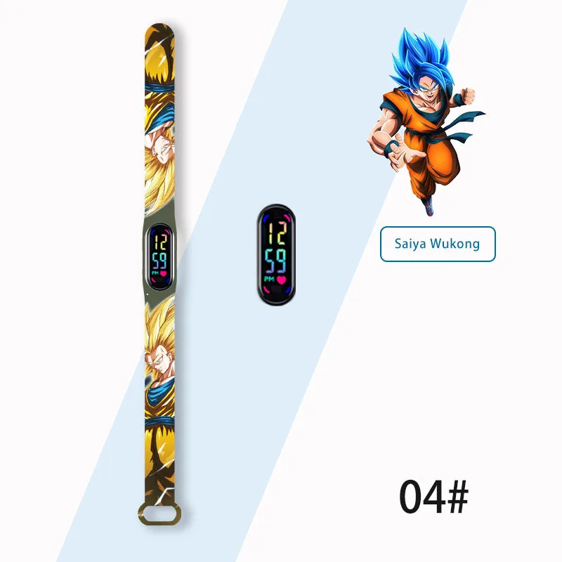 Dragon Ball  Cartoon Children's Watch Anime Figure Super Saiyans LED Touch Waterproof Electronic Watches Kid Toys Birthday Gift