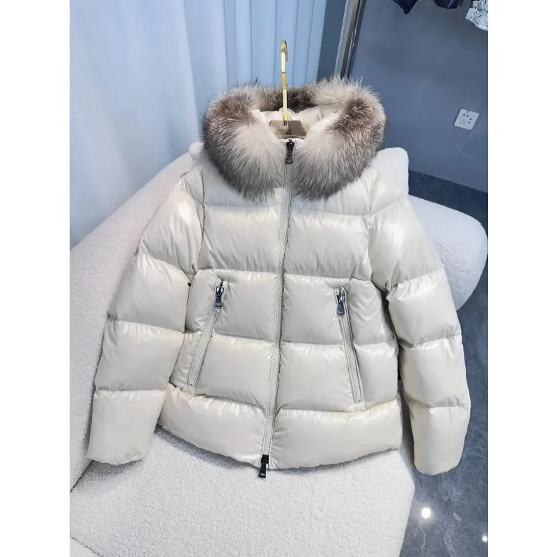 

White Black Short Down Jacket Women 2023 Winter Coat