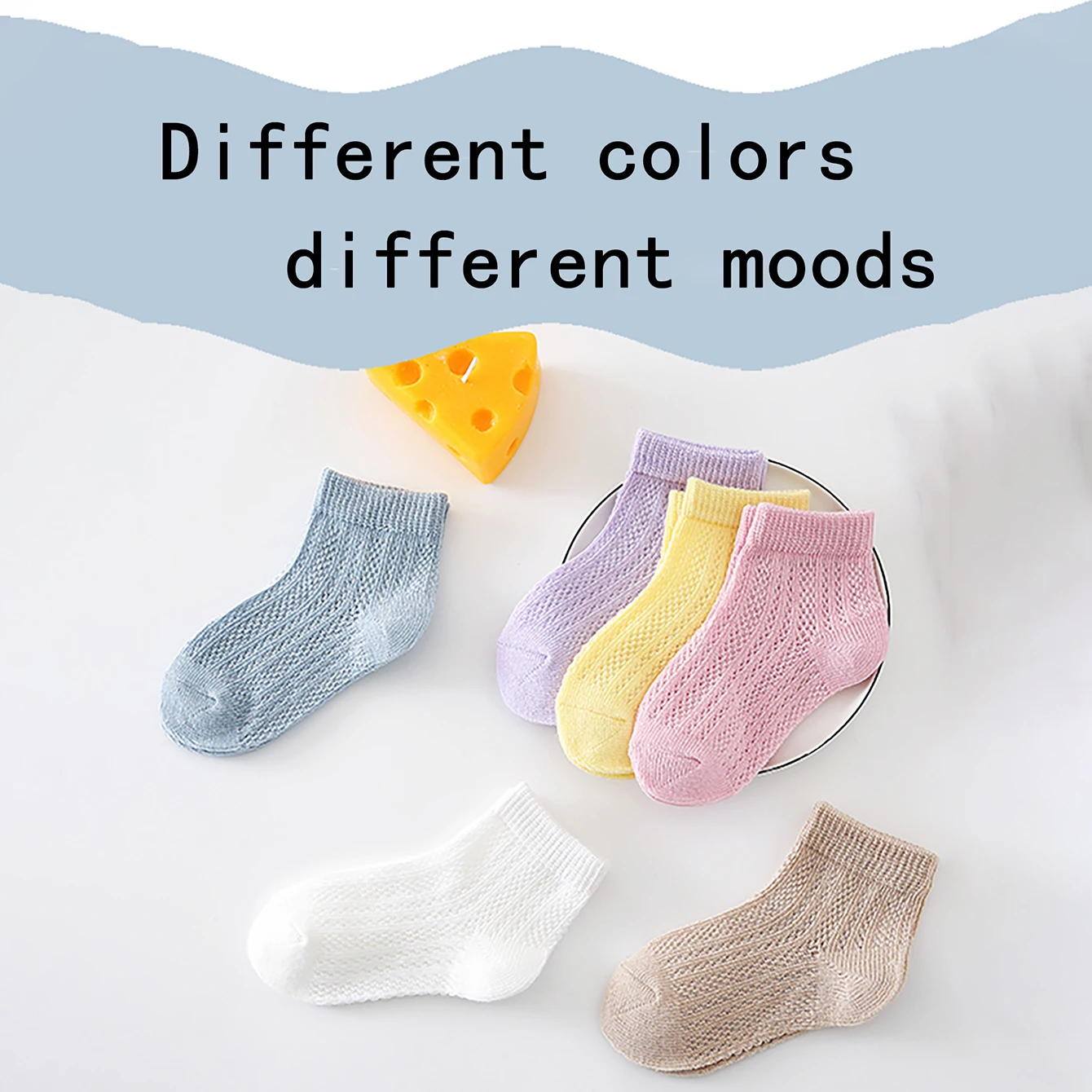 6 Pairs Children's Socks, Summer Thin Breathable Mesh Socks, Fashion Sports Socks For Spring Autumn, Students, Cotton Socks, 2