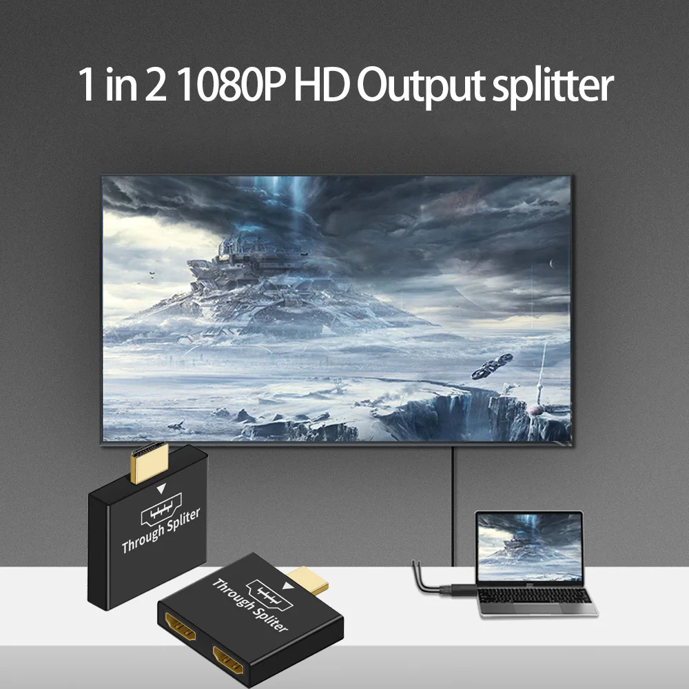 HDMI 호환 스위처 오디오 수 2X HDMI 호환 암 스플리터, PC용 Hd 출력 화면 동기화 장치, 1 in 2 1080P