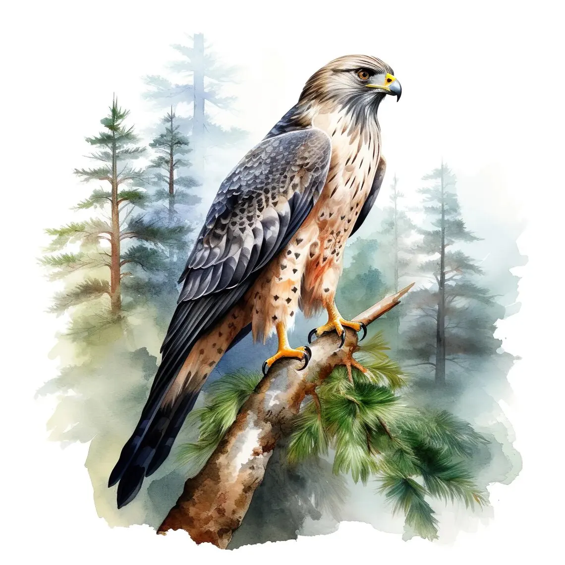 Wall stickers Pretty Falcon Watercolor Sticker Water-proof Home Wall Decal for Wall Bathroom Cabinet Door Toilet Car Laptop