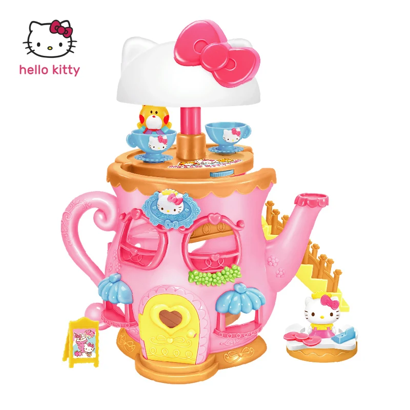 

Чайник Hello Kitty в маленьком городском стиле, кофейный домик, игрушечный домик, детские игрушки для девочек