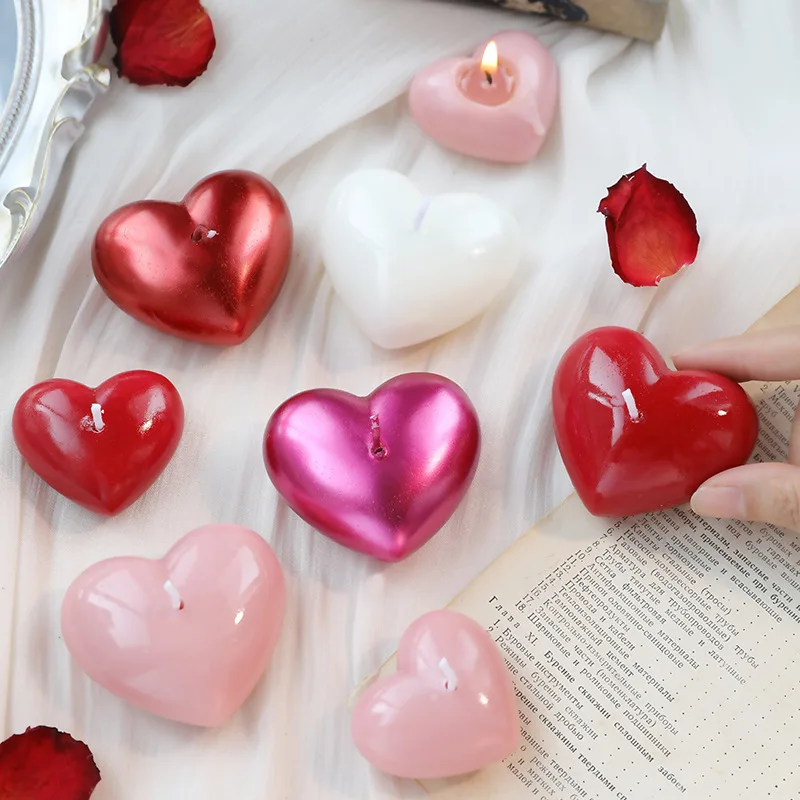 Romantic Heart-Shaped Aromatherapy Candle Handmade Gift