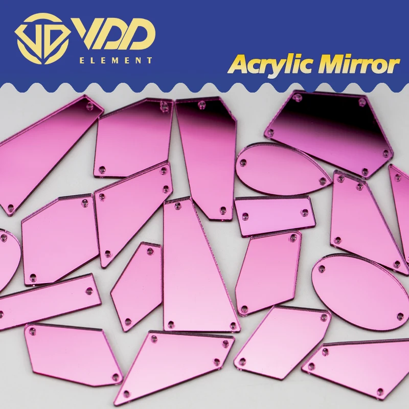 Sew On Rhinestones Sewing Rhinestones VDD 30/60Pcs Mix Size Acrylic Mirror Sewing Rhinestones Sew On DIY Crafts Flat Back Sewn Stones For Garment Dress Decorations