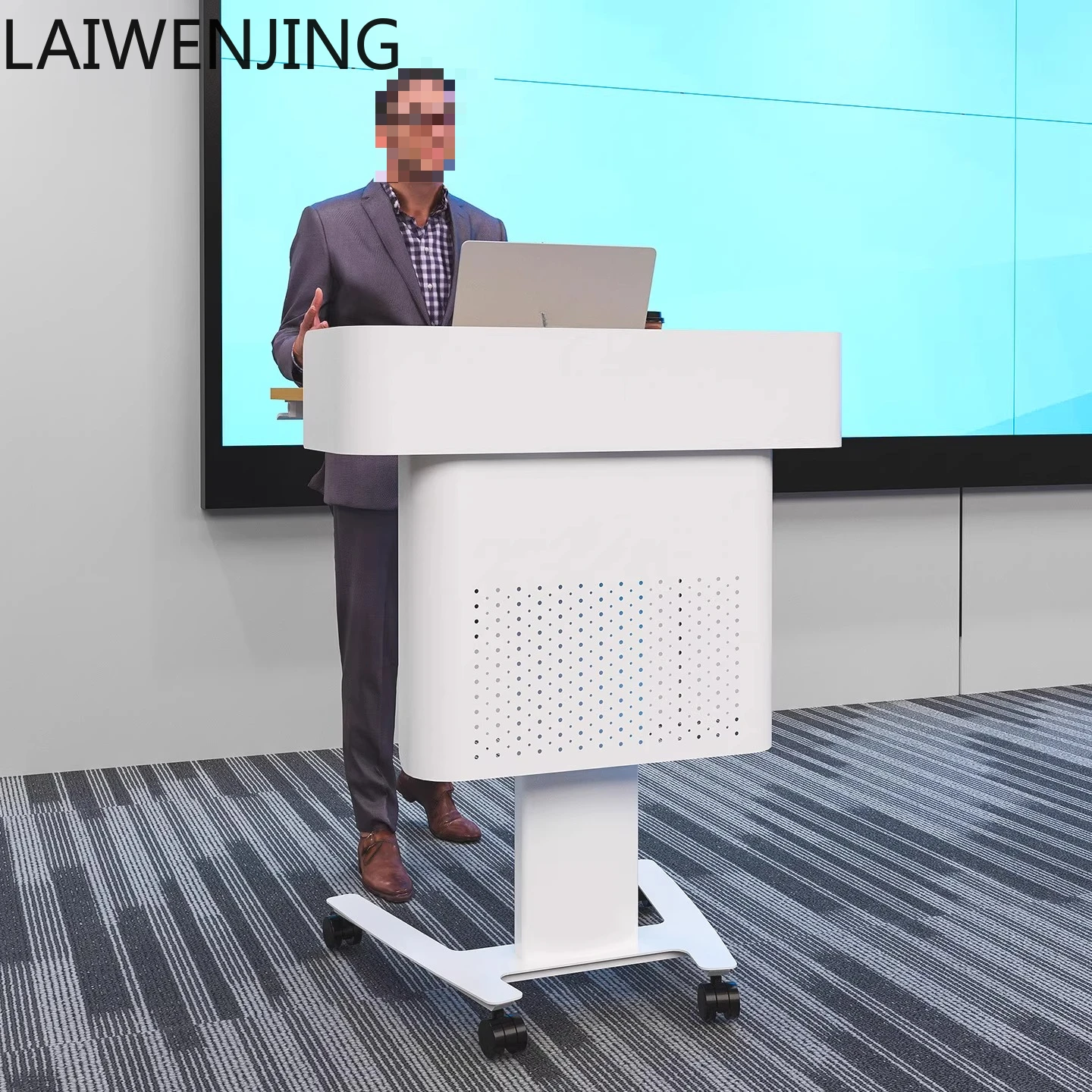 HLZ Mobile Lectern Adjustable Lectern Table Report Speaking Table ...