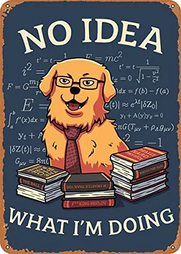 

Math Golden Retriever Dog Vintage Look Metal Sign Patent Art Prints Retro Gift 8x12 Inch