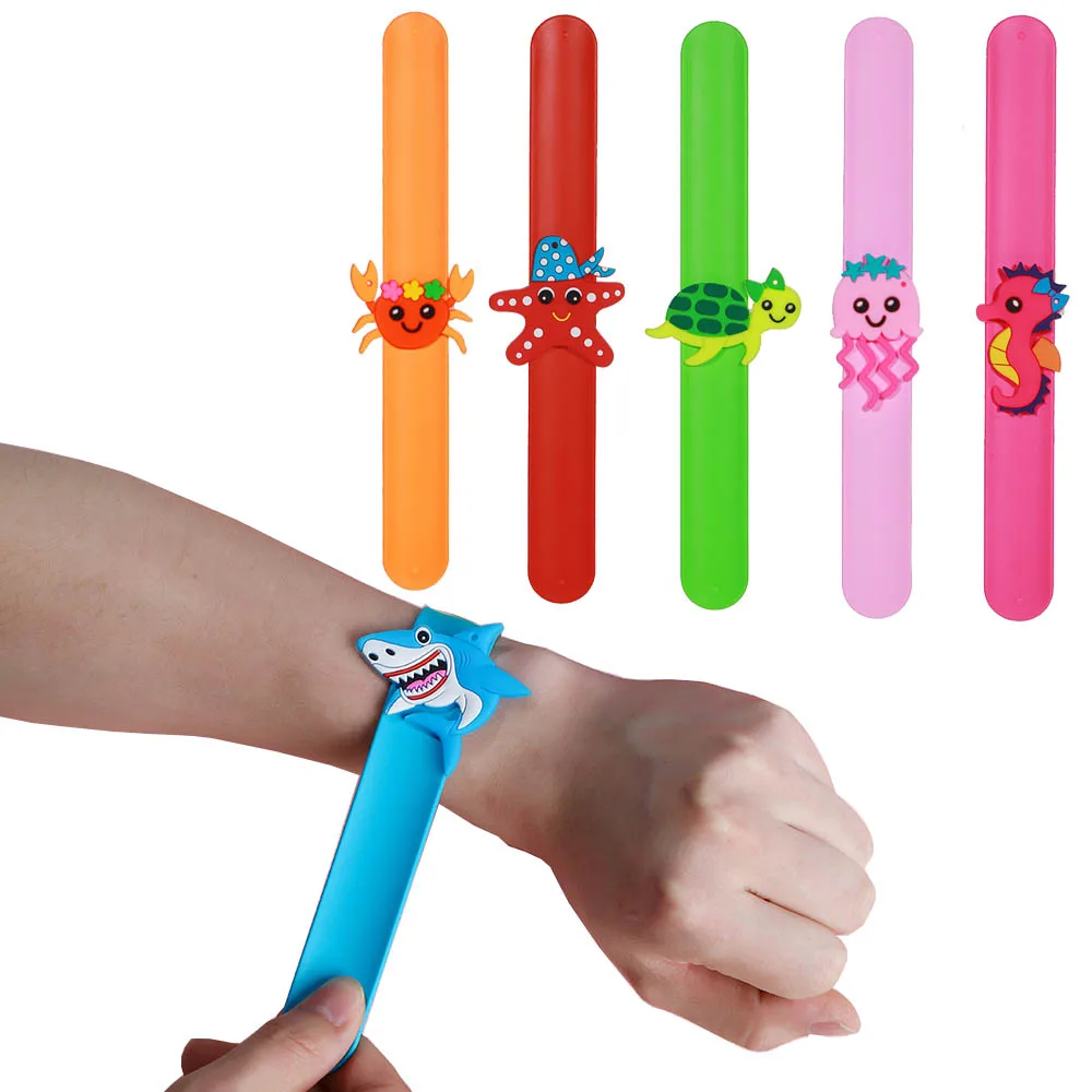 

Shark Silicone Wristbands Sea Animal Slap Silicone Bracelet for Boys Girls Sea Animal Themed Kids Birthday Party Favors Supplies