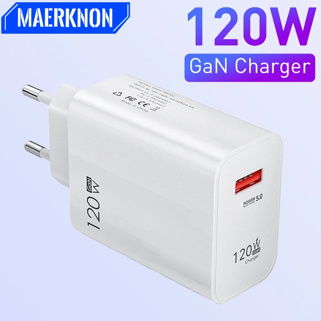 120W GaN Charger USB Charger Fast Charge Charging Quick Charge 5.0 For  Huawei Samsung Xiaomi iphone