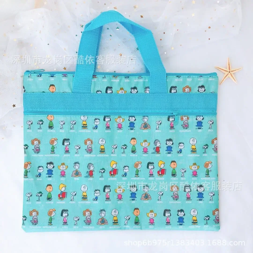Snoopy file children's tutoring bag handbag double-layer shoulder bag file information bag storage tote 3