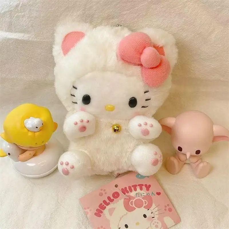 

Плюшевая кукла-рюкзак в стиле аниме кавайная Sanrio Hellokitty Подвеска Брелок для ключей аксессуары для автомобиля модные повседневные приятные подарки для девочек прекрасный