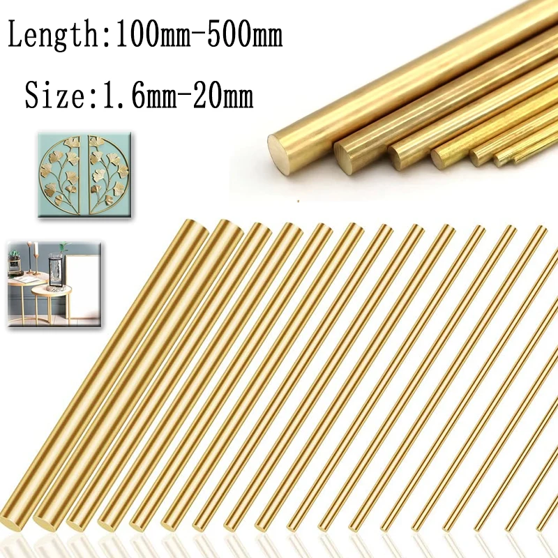 1-10pcs Brass Round Bar Rod 1.6-20mm Dia 100-500mm Length DIY Model Making Jewelry Craft Hardware Supplies Golds Brass Wire Tube