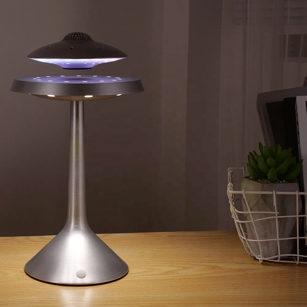 Top Seller HD Sound UFO Design RGB LED Blue tooth Portable Stereo Wireless Magnetic Levitation Floating Music Speaker