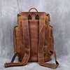 Retro Leather Backpack Men Crazy Horse Leather Large Capacity Multifunctional Outdoor Travel Backpack 2