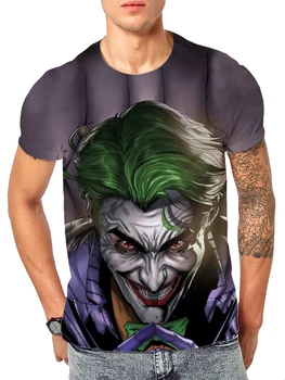 Gotham Joker Personalized Hundred Street Casual Men's T-Shirt 3D Printed Summer Oversized Sweat Wicking Short Sleeve Top