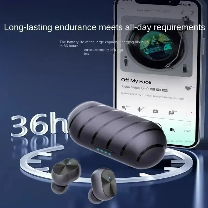 Cuffie Bluetooth 5.3 TWS Auricolari Wireless con Cancellazione del Rumore Cuffie Sportive con Audio HiFi In-Ear - immagine 4
