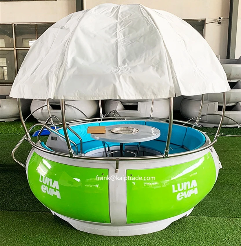 Entertainment commercial party Rotational molding plastic material LLDPE Barbecue size BBQ Donut Boat For Sale