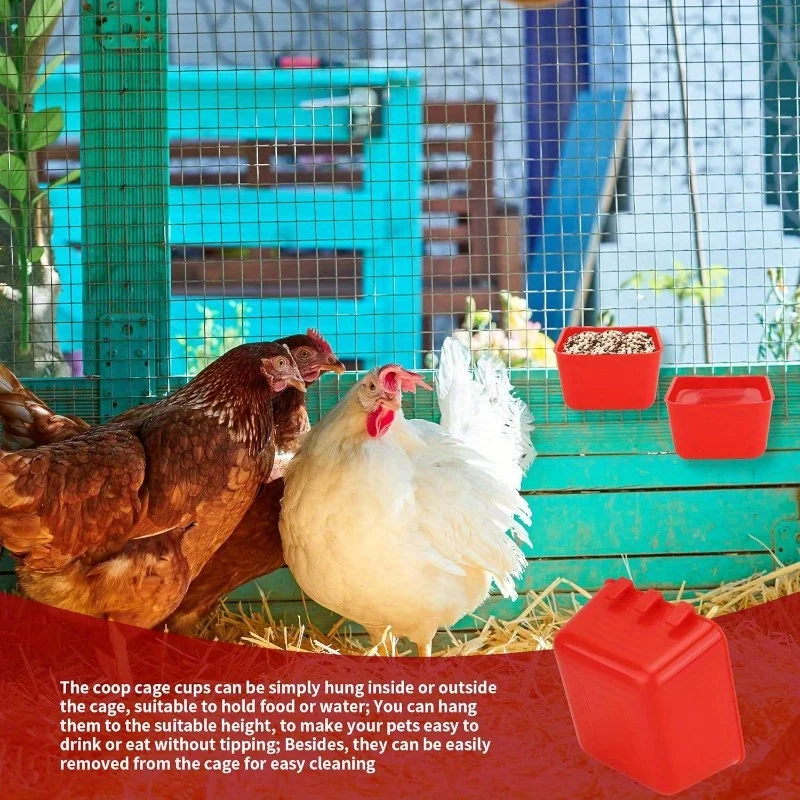 10 cage cup chicken feeding cups, hanging feeding water bowls, suitable for pet parrots, chickens, sheep, hamsters, rabbits