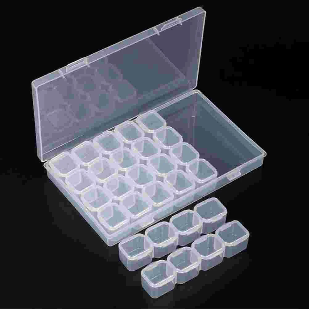 Jewelry Storage Box Nail Charm Organizer Clear Divided Containers Rock  Display Case Stand - AliExpress