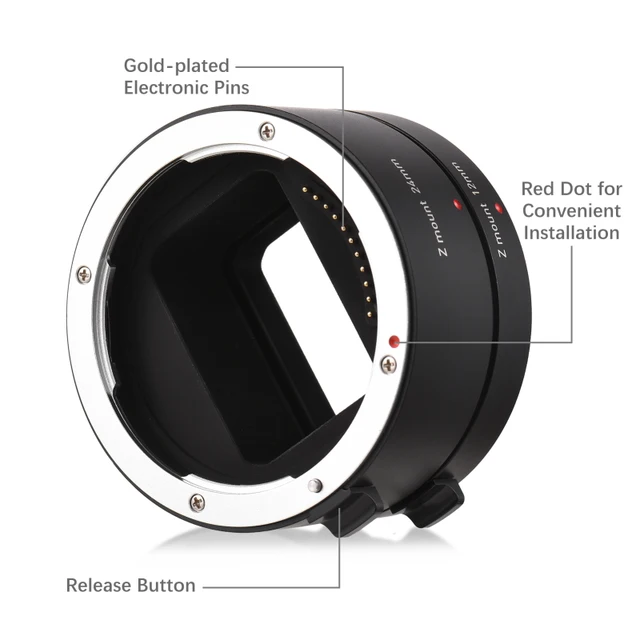 thumbnail image 2 of VILTROX DG-Z Auto Focus Macro Extension Tube Set For Nikon Z-Mount - 12mm & 24mm Tubes For Z5, Z6, Z7, Z50 2 of 9