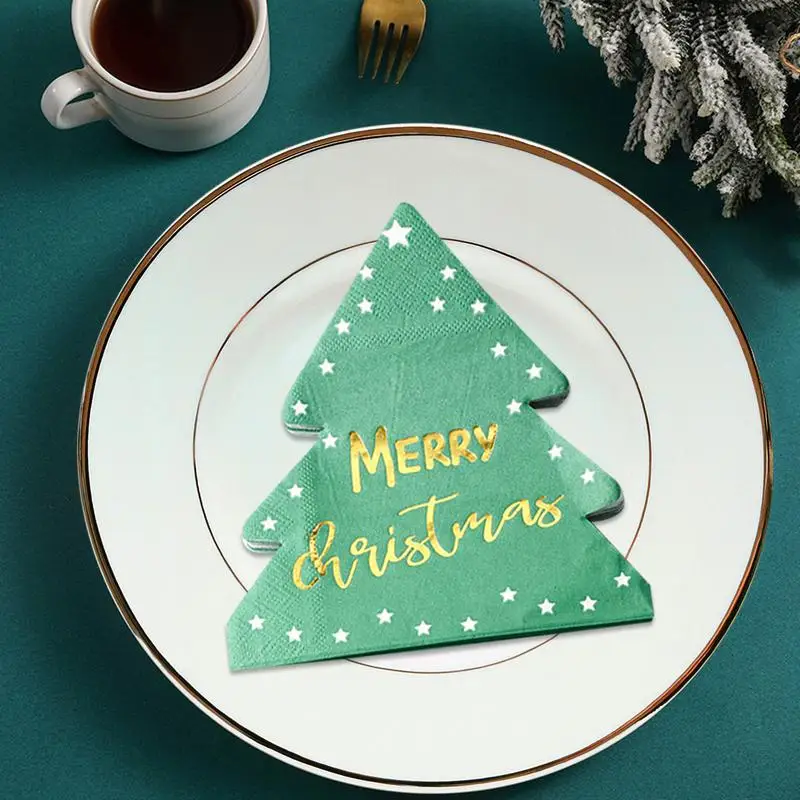 Christmas Tree Lunch Napkins Cartoon Tree Guest Lunche Napkins Christmas Decorative Dinner For Home Cafe Restaurant