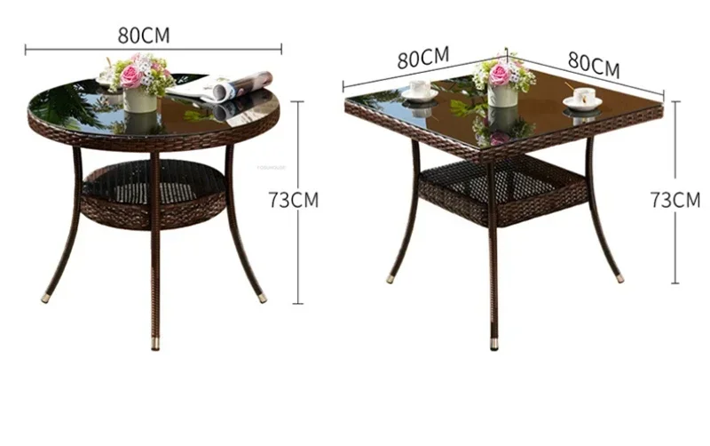 3-piece for Garden Furniture Sets Leisure Outdoor Balcony Rattan Table and Chair Small Coffee Table Patio Outdoor Furniture Sets