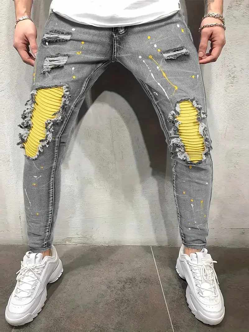 PEOPLESTYLE　PAINT SPLATTER RIPPED JEANS S4aa65b805c974347aca5d26aef7ed