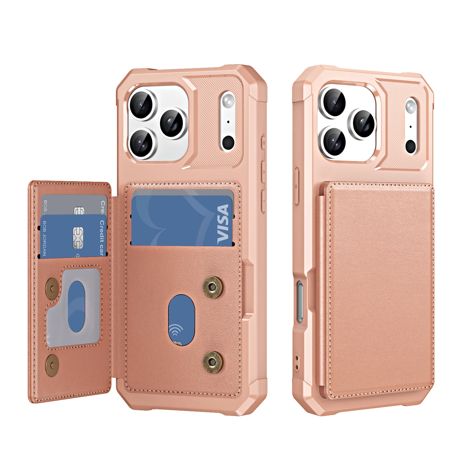 Leather Flip Wallet Phone Case with Card Slot and Stand - Anti-Drop Protective Cover
