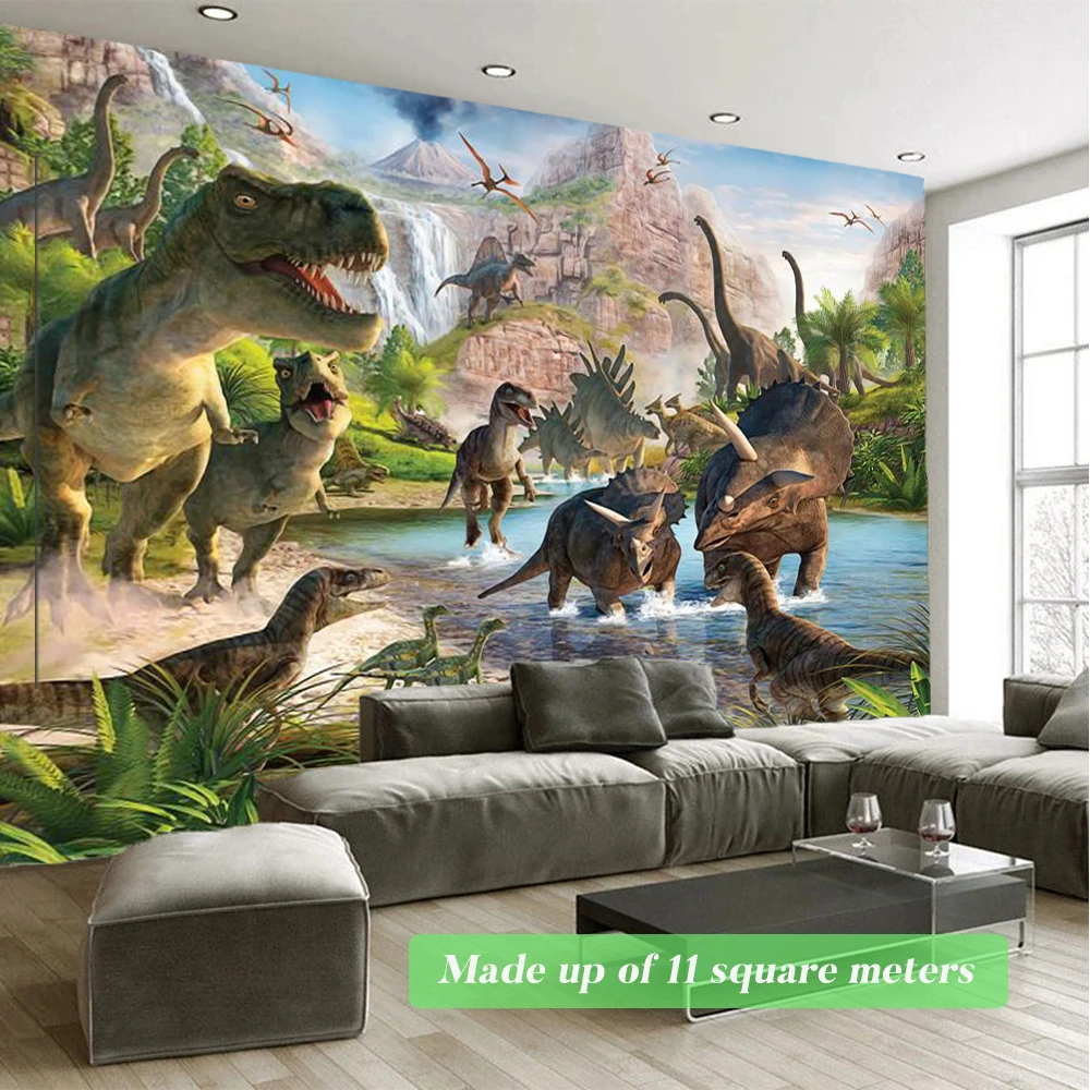 3D Dinosaur Wall Stickers - Peel & Stick Removable Jurassic World Decor For Kids Room - View #2